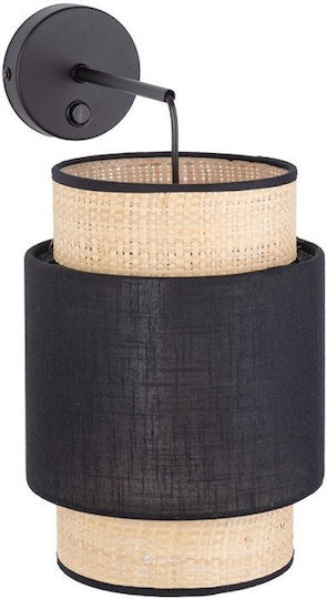 TK Lighting Boho New Black Стенна Лампа с Фасунга E27 и Прекъсвач Черна