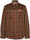 Long Sleeve Flannel Shirt in a Slim Fit Nougat/Beige