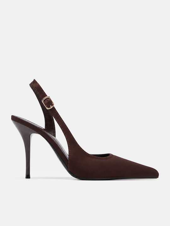 Luigi Dark Brown Pointed-Toe High Heels