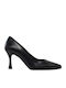Lederpumps mit Stilettoabsatz Schwarzes Leder