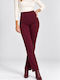 Pantaloni Dama din Țesătură Burgundy T26200-BURGUNDY
