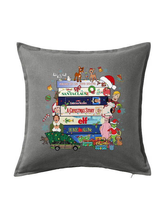 Xmas Classic Movies Grey Sofa Pillow 100% Cotto...