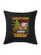 Christmas Cookie Baking Crew Black Sofa Pillow 100% Cotton Filling Included 50x50cm