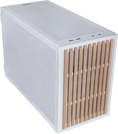 DAN B4-mATX Micro Tower Computer Case White Wood White - mATX Mesh