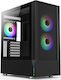 AlphaGear AG-TEMPEST-MESH-BK Gaming Midi-Tower Computergehäuse mit Seitenfenster Schwarz