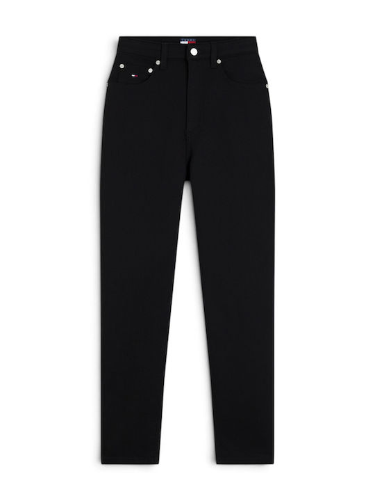 Damen Jeanshose mit Hohem Bund in Mom-Passform Schwarz