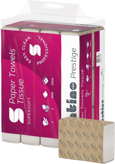 Wepa Satino Prestige V-Fold Hand Towels 2-Ply White