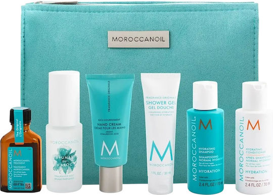 Moroccanoil Set Hydration Paraben-free Hair Conditioner Moisture Shine 70 Ml + Hydration Paraben-free Hair Shampoo Moisture Shine 70 Ml + Original Argan Oil Hair Oil Treatment Nourishment 25 Ml + Original Fragrance Hydra