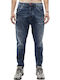 Monaco Herren Cropped Jeans Elastisch Blau