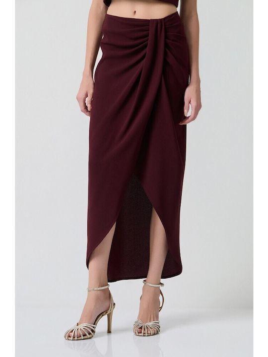 Midi Φούστα Φάκελος Burgundy