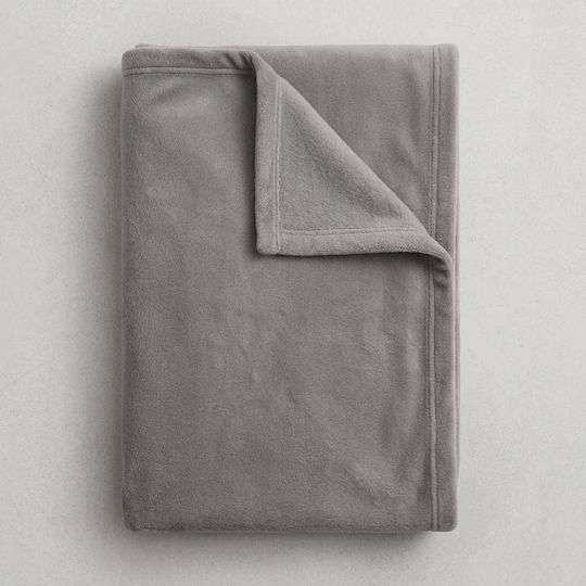 Sidirela Κουβέρτα Fleece Ημίδιπλη 190x220εκ. Ανοιχτό Γκρι