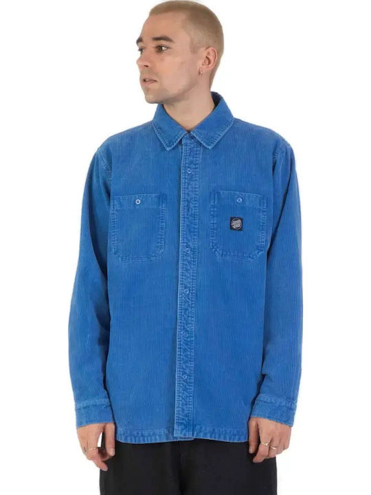 Jimi Long Sleeve Corduroy Overshirt in Regular Fit Sapphire