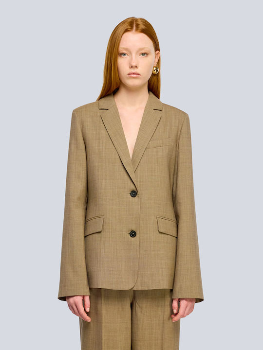 Semicouture Aria Long Beige Women's Blazer