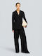 Semicouture Alicia Long Women's Double-Breasted Blazer Black