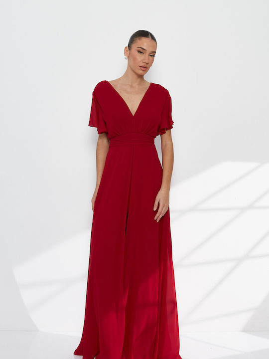Women's Burgundy Jumpsuit