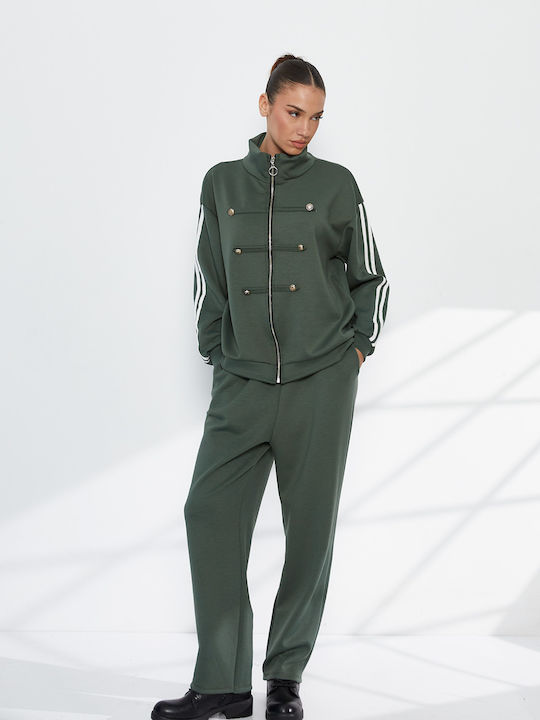 RichgirlBoudoir Khakifarbenes Trainingsanzug-Set