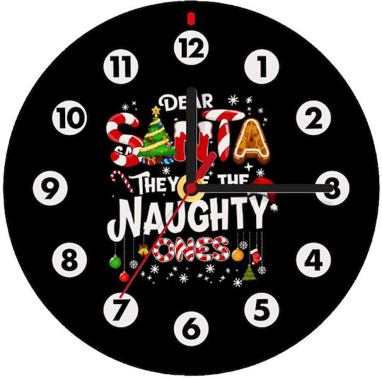 Koupakoupa Dear Santa They're The Naughty Wooden Wall Clock Ø20cm