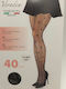 Damenstrumpfhose 40 Den Schwarz mit Print
