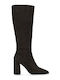 Damenstiefel aus Wildleder mit hohem Absatz in Braun