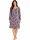 Passion Winterliches Damen-Nachthemd Lila