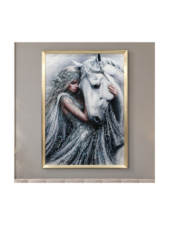 Wooden Wall Painting 50x70 with Gold Frame and ...