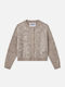 Cardigan Lung Tricotat pentru Femei Taupe