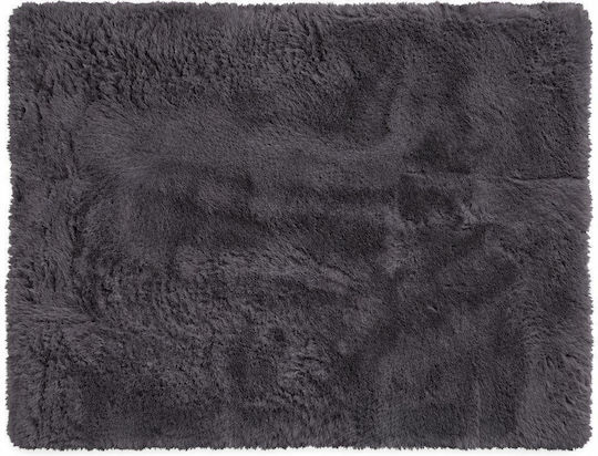 Koopman Rectangular Furry Grey Rug 60x90cm