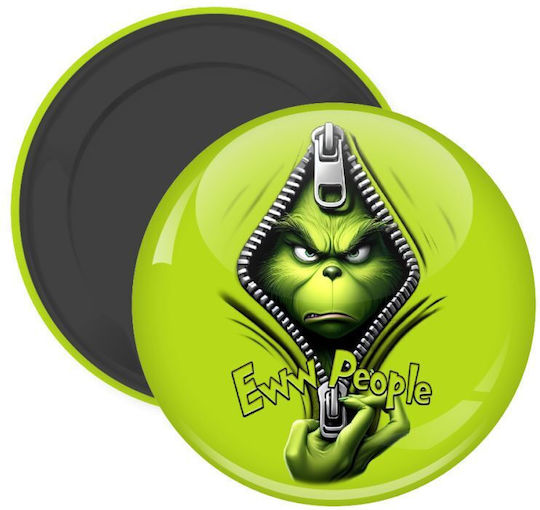 Grinch Eww People Кръгъл Магнит за Хладилник с Диаметър 5 cm