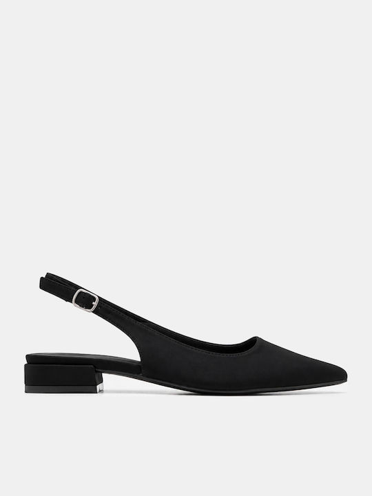 Luigi Σατέν Γυναικείες Μπαλαρίνες Slingback Μαύρο
