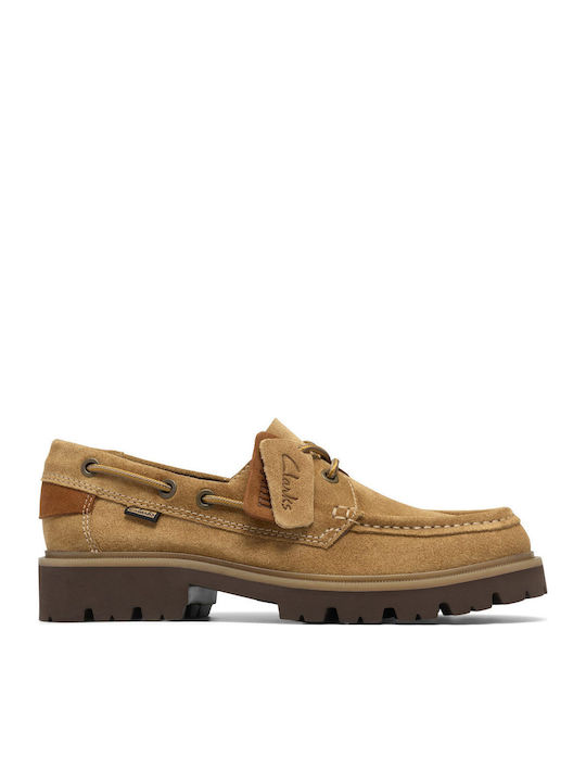 Cleyhill Boat Suede Ανδρικά Boat Shoes σε Μπεζ Χρώμα