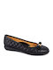 Schwarze Lederballerinas für Damen