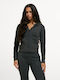 Women's Hooded Sweatshirt Cardigan Raven