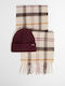 Barbour Women Beanie & Scarf Olivia Gift Set Εκρου Καφε Μπορντω Lgs0107-tn92