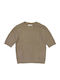 Short-Sleeve Camel Sweater