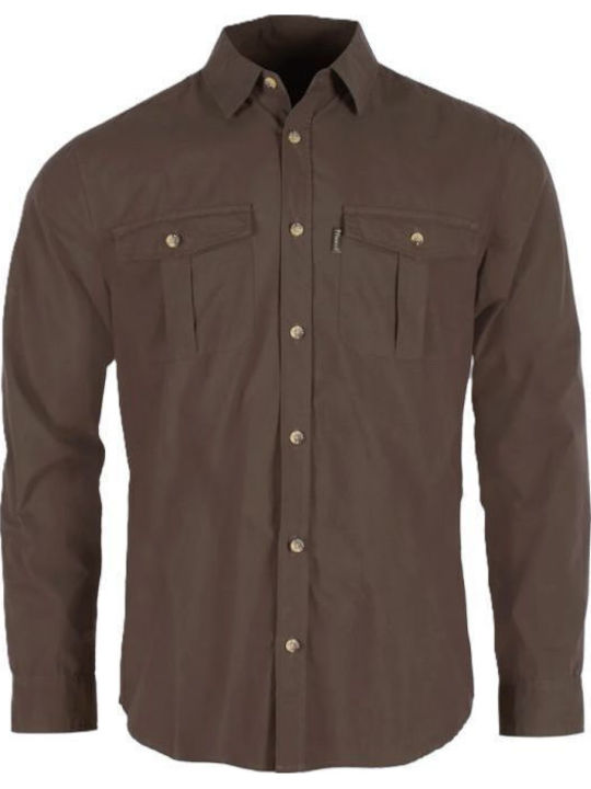 Long Sleeve Shirt in a Regular Fit Dark Olive