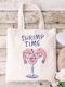 Ecru Fabric Canvas Bag Shrimp Time Design Dimensions 38x40cm Includes Handles 38x70cm