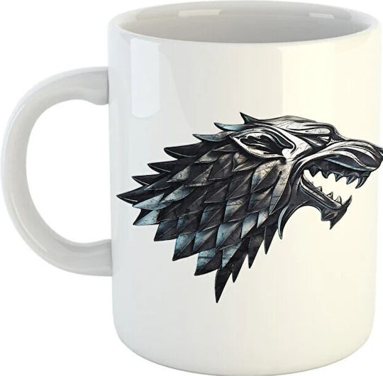 Wolf Head Banner Tribute Κούπα Κεραμική Λευκή 330ml