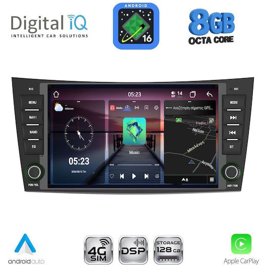 Digital IQ Auto-Audiosystem für Mercedes-Benz E-Klasse / CLS-Klasse 2003–2009 (Bluetooth/USB/WiFi/GPS/Apple CarPlay/Android Auto) mit 7-Zoll-Touchscreen