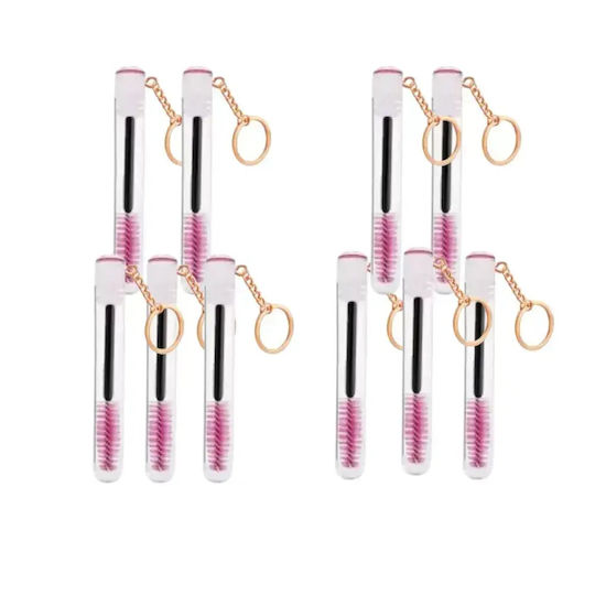 Set 10 Mini Brushes Tube Keychain Eyelash Extensions