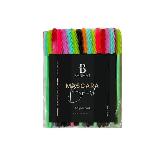 Set de 50 de periuțe din silicon colorate pentru extensii de gene Barhat
