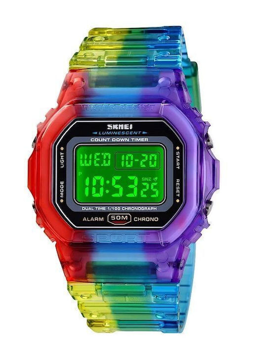 1622 Digital Women's Watch 44mm Chronograph Battery with Rubber Strap