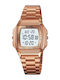 Digital Women's Watch 36.6mm Battery-Powered with Pink Gold Metal Bracelet