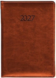 Ydrogeios Daily Planner B6 2027 Brown 12x17 cm
