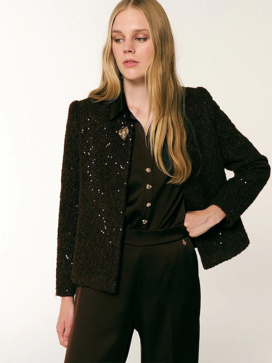 Forel Women's Brown Sequin Blazer