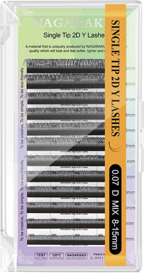 Single Tips 2d Y Eyelash Extension Nagaraku 0.07c Mix 8-15mm