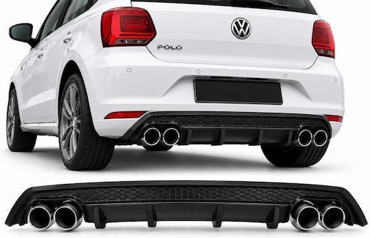 Diffuser Πίσω Προφυλακτήρα Vw Polo 09-17 Mk5 6r R Look Μαύρο Ματ 00----00 Abs Πλαστικό 1 Τεμάχιο