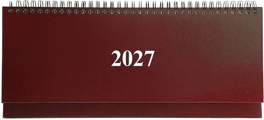 Υδρόγειος Εβδομαδιαία Ατζέντα 2027 Μπορντό Σπιράλ 13x30εκ.