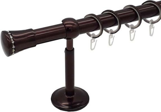 Rodeco Bară Metalică Simplă pentru Perdele Ø25 mm 120 cm Chocolate