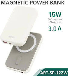 SiiPro Macaron 10000 mAh 15 W Бяла външна батерия