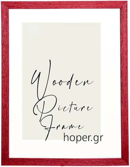 Wooden Wall Photo Frame with Red Frame K85/34